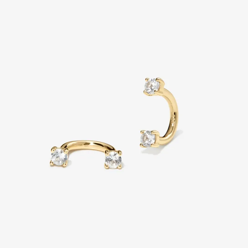 Frankie diamond u hoop earrings made by Adornmonde