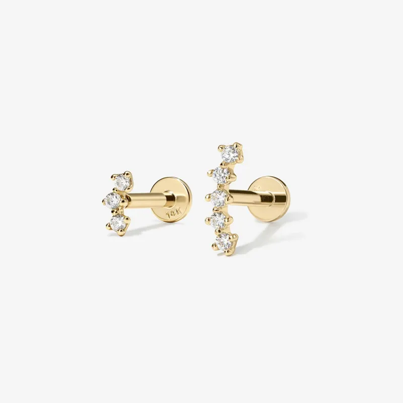 Jax diamond contour piercing sold by Adornmonde