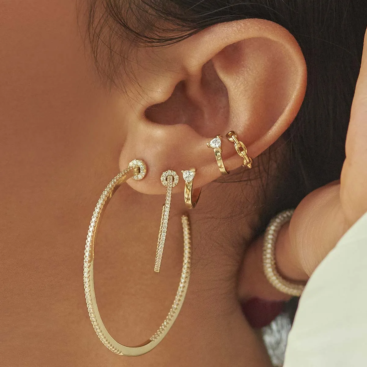 Davey hoop earrings sold by Adornmonde product image thumbnail 2