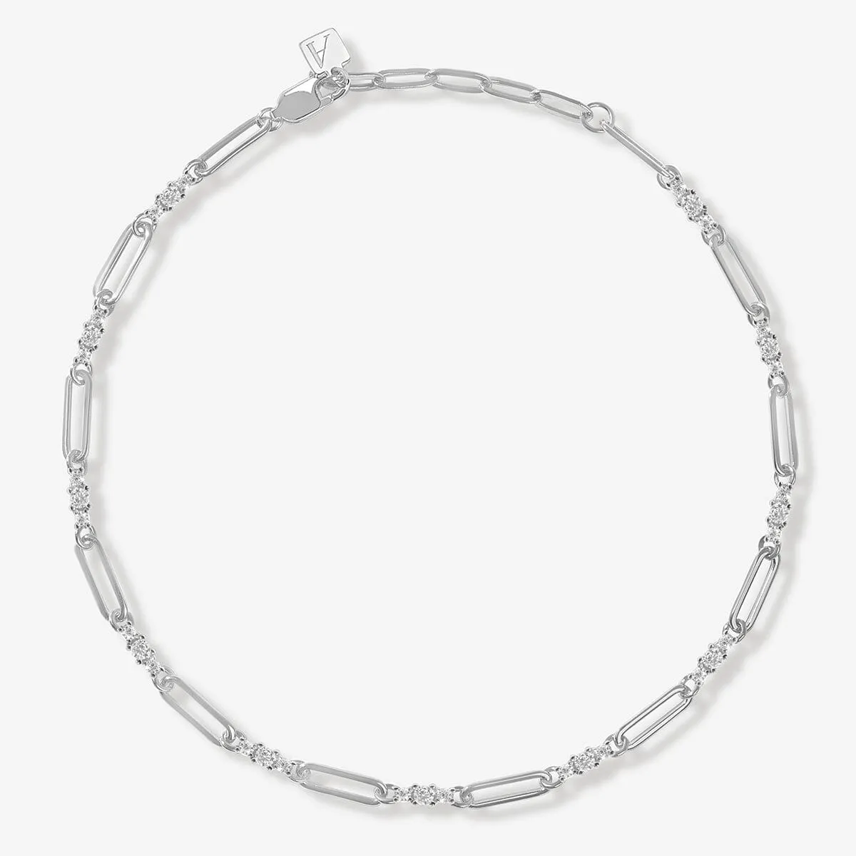 Sabi single link paperclip chain anklet sold by Adornmonde