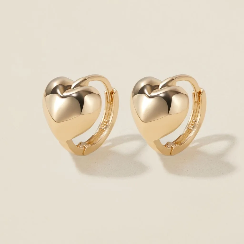 Bae heart midi huggie earrings sold by Adornmonde product image thumbnail 4