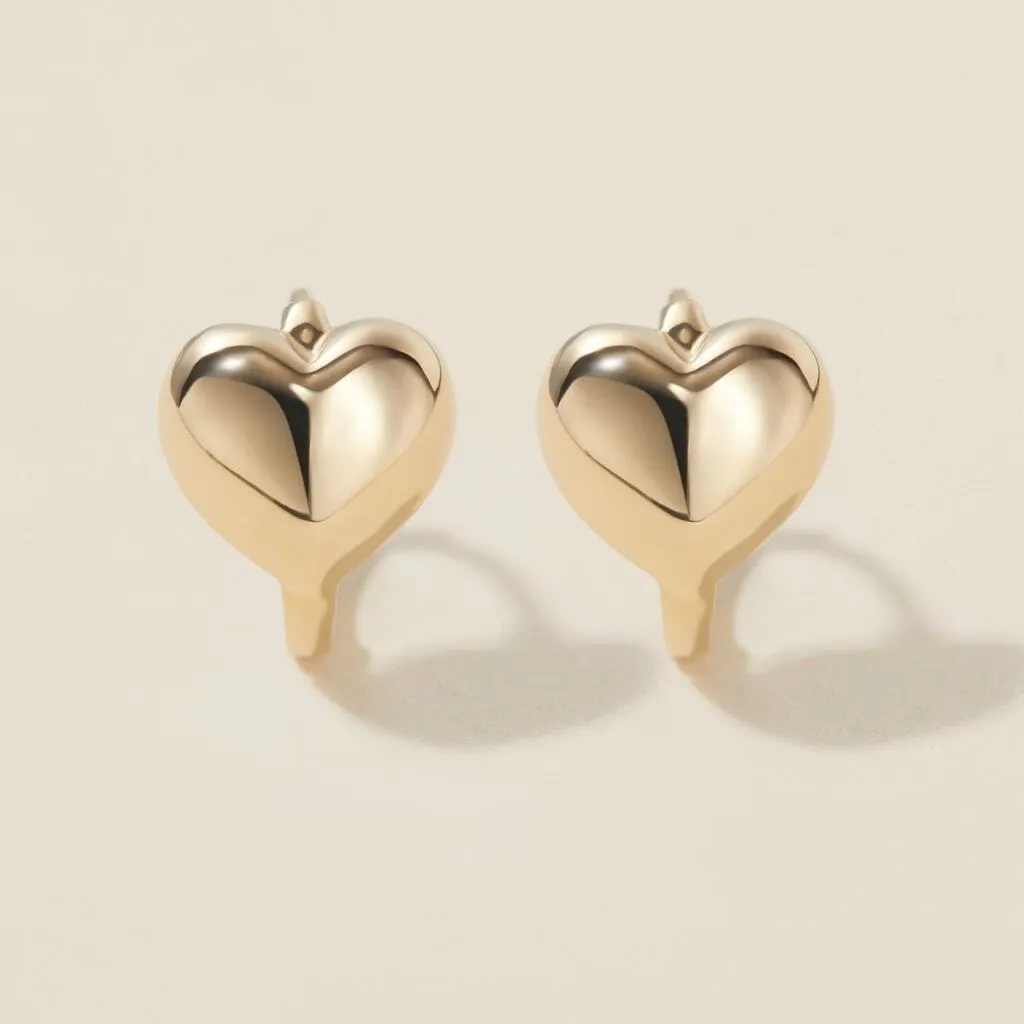 Bae heart midi huggie earrings sold by Adornmonde product image thumbnail 5