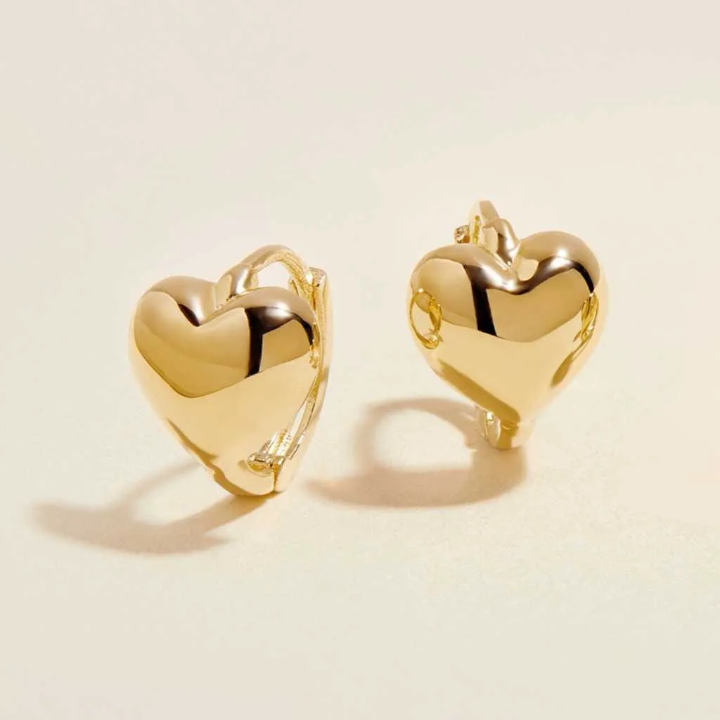 Bae heart midi huggie earrings sold by Adornmonde