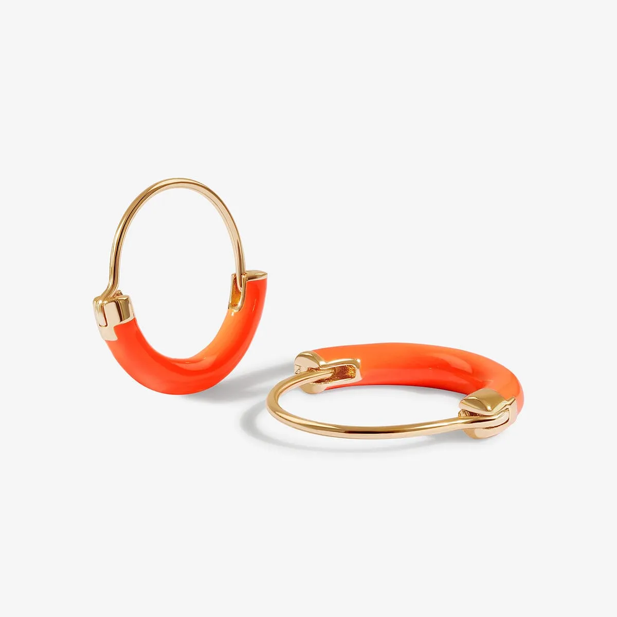 Saz neon peach mini hoops sold by Adornmonde product image thumbnail 3