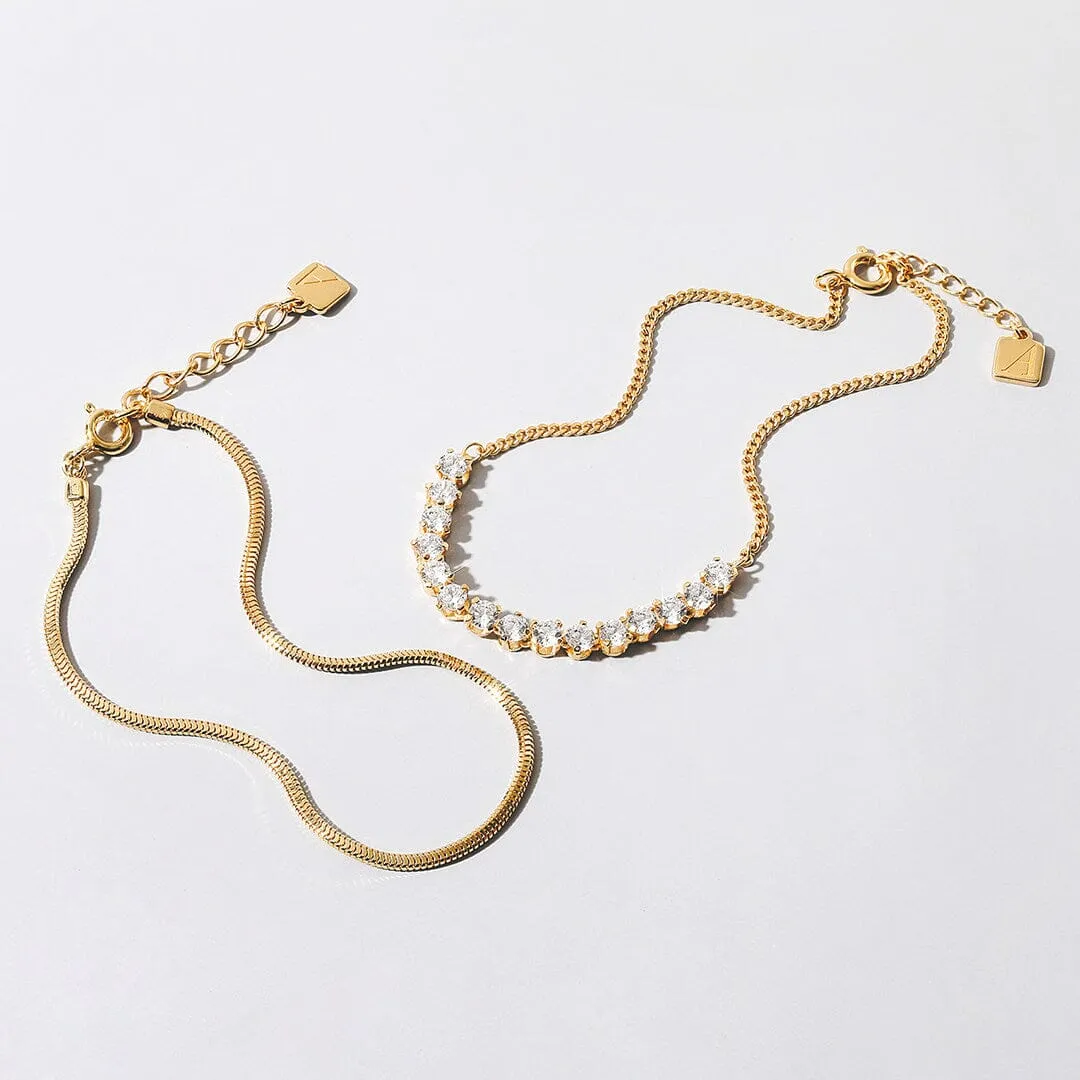 Reen 2-piece anklet stack sold by Adornmonde product image thumbnail 2