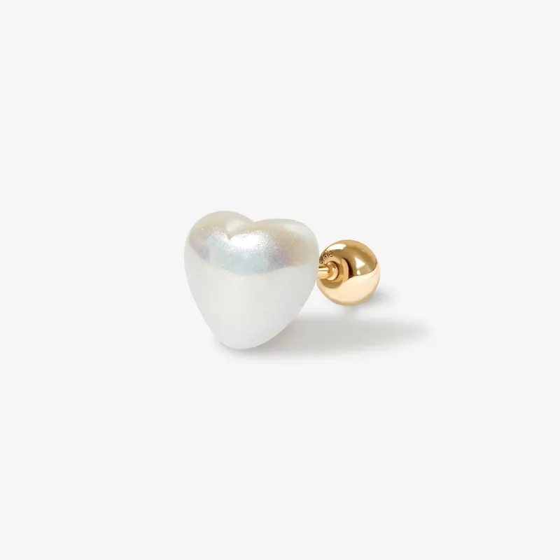 Ryan small puffy pearl heart piercing sold by Adornmonde
