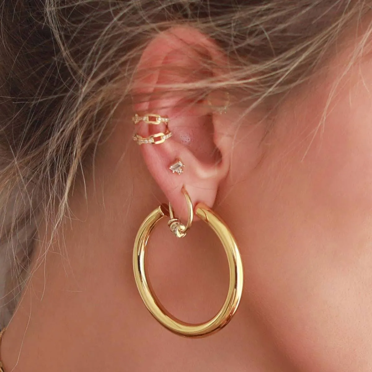 Mercas hoop earrings sold by Adornmonde product image thumbnail 2