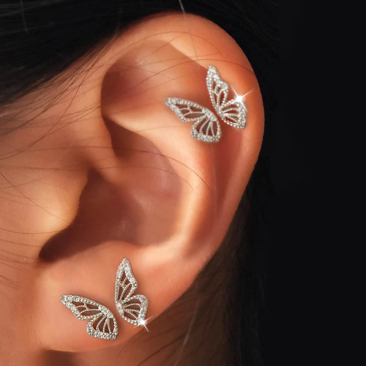 Peta butterfly earrings sold by Adornmonde product image thumbnail 2
