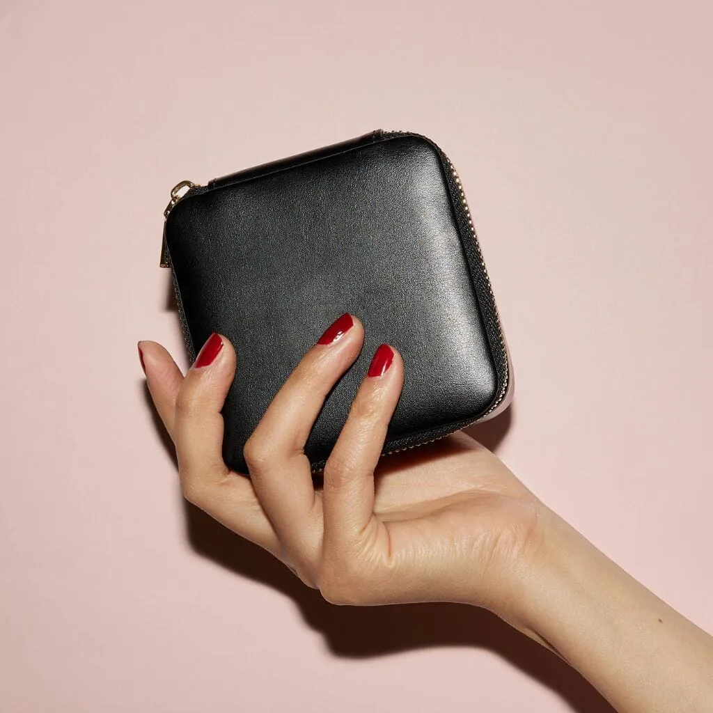 Black travel jewelry case sold by Adornmonde