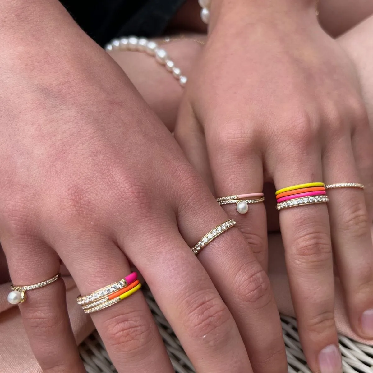 Oburu neon orange enamel ring sold by Adornmonde product image thumbnail 5