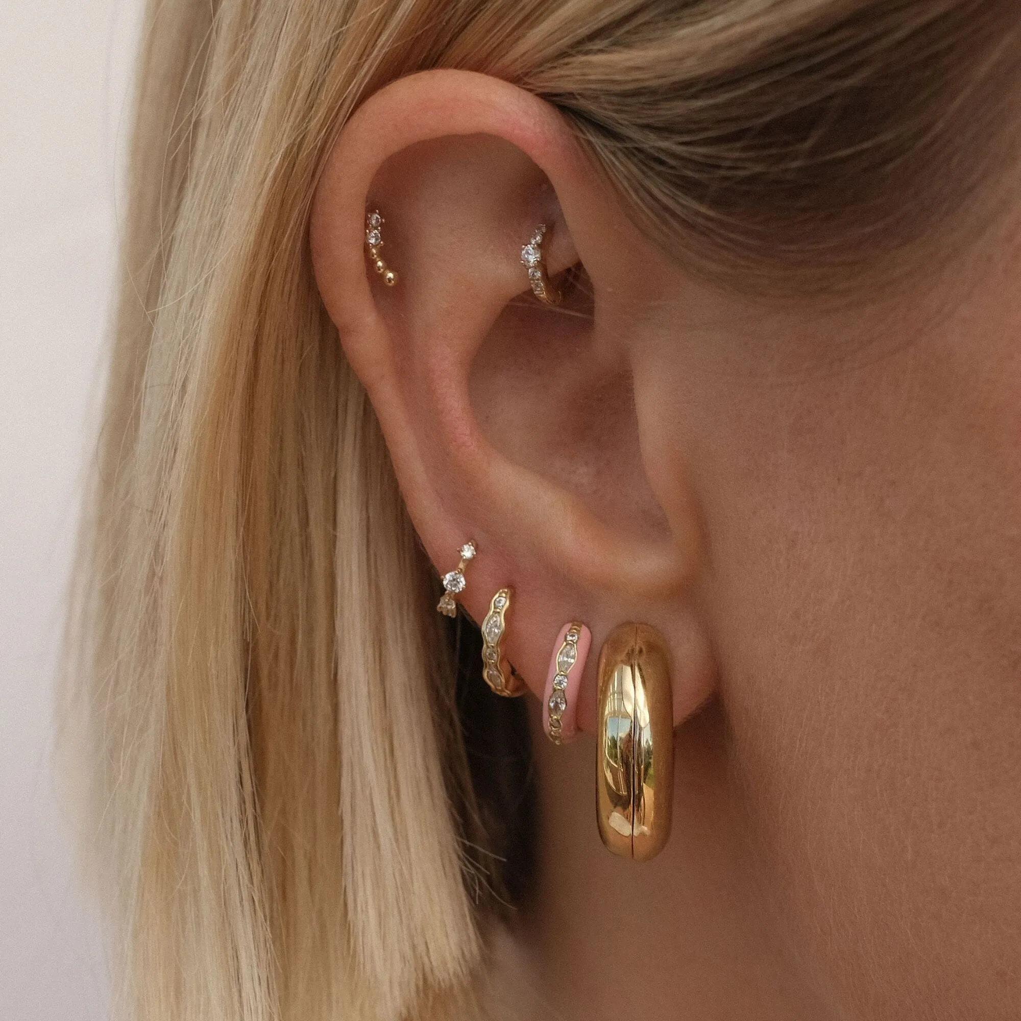 Mattus strawberry huggie earrings sold by Adornmonde product image thumbnail 2