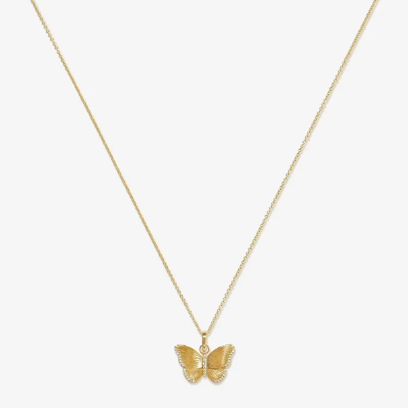 Neema butterfly charm necklace sold by Adornmonde