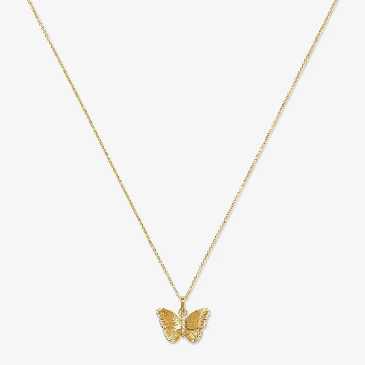 Neema butterfly charm necklace sold by Adornmonde