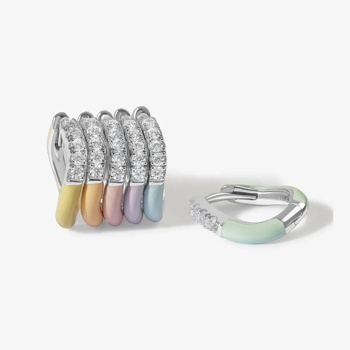 Gavin enamel sherbet 6-piece earring set sold by Adornmonde product image thumbnail 5
