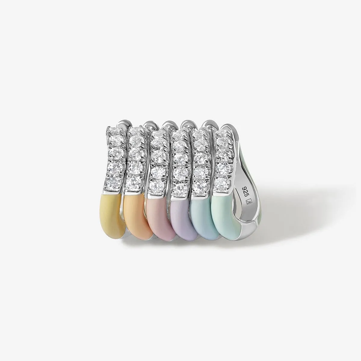 Gavin enamel sherbet 6-piece earring set sold by Adornmonde product image thumbnail 3