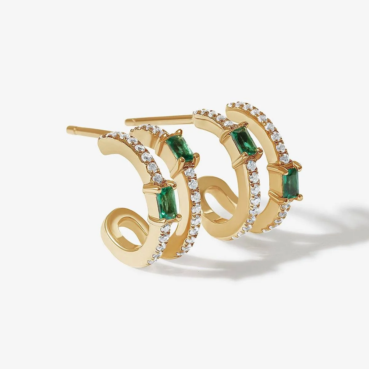 Osrid baguette hoop earrings sold by Adornmonde product image thumbnail 4