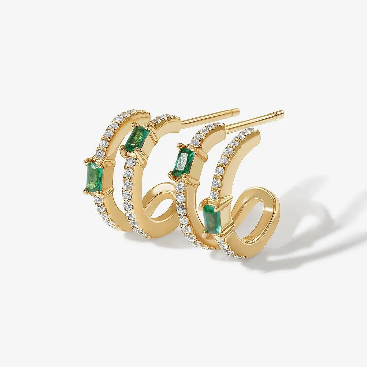 Osrid baguette hoop earrings sold by Adornmonde product image thumbnail 3