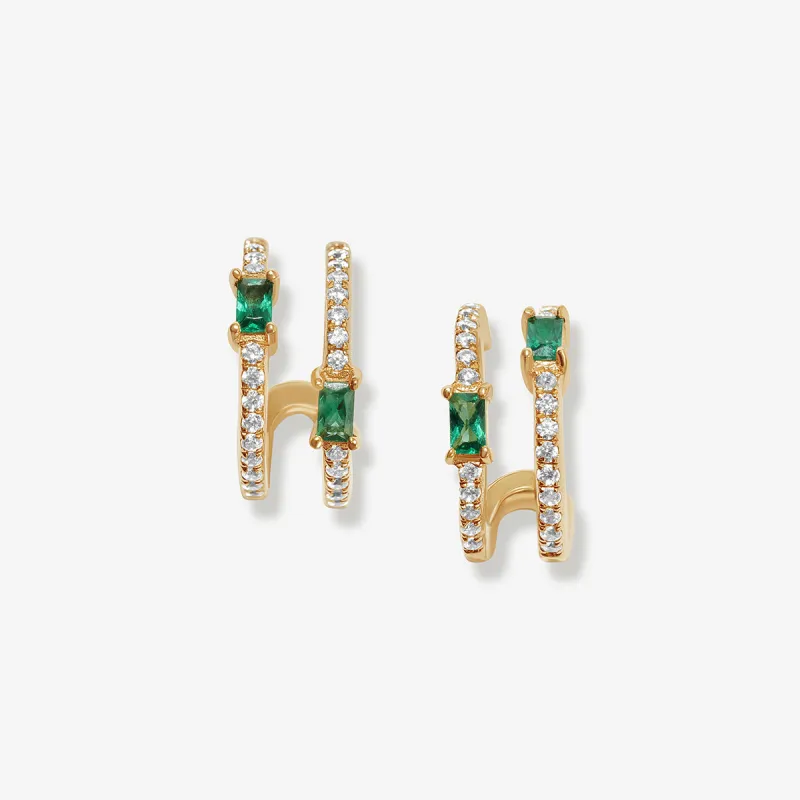 Osrid baguette hoop earrings sold by Adornmonde