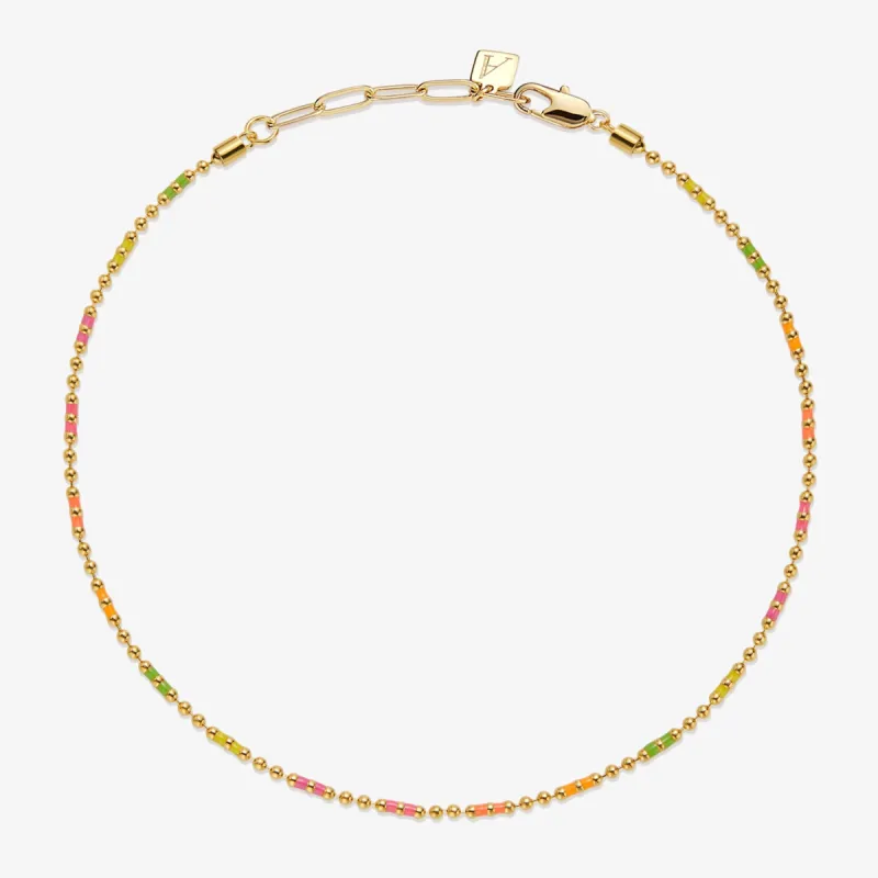 Ligon neon ball chain anklet sold by Adornmonde