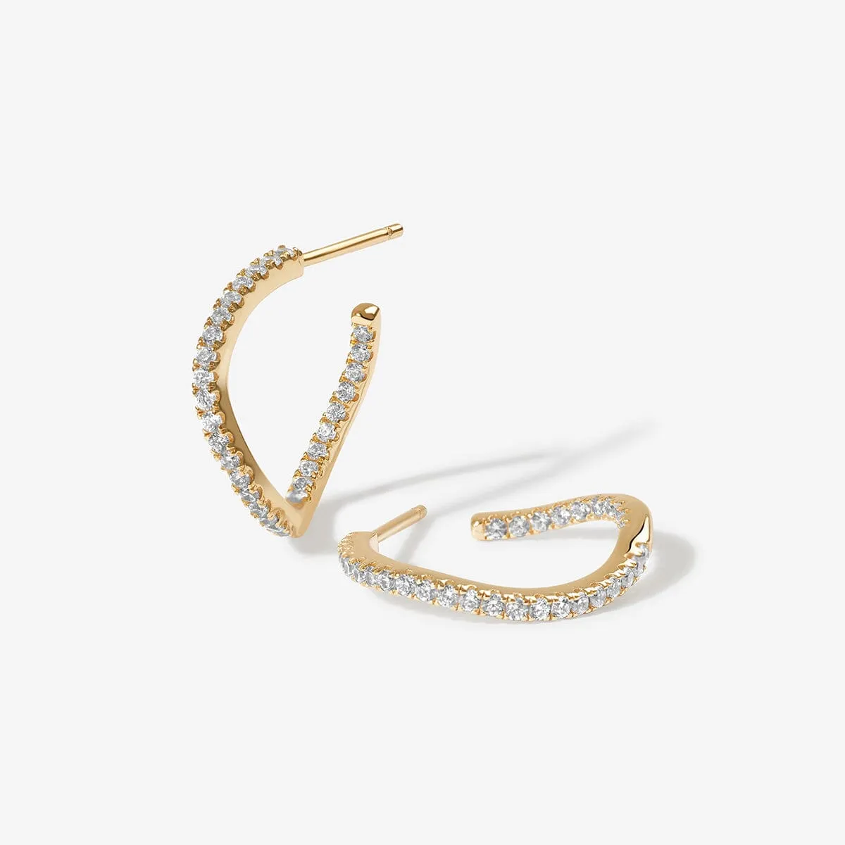 Kaelin wave mini hoop earrings sold by Adornmonde product image thumbnail 3