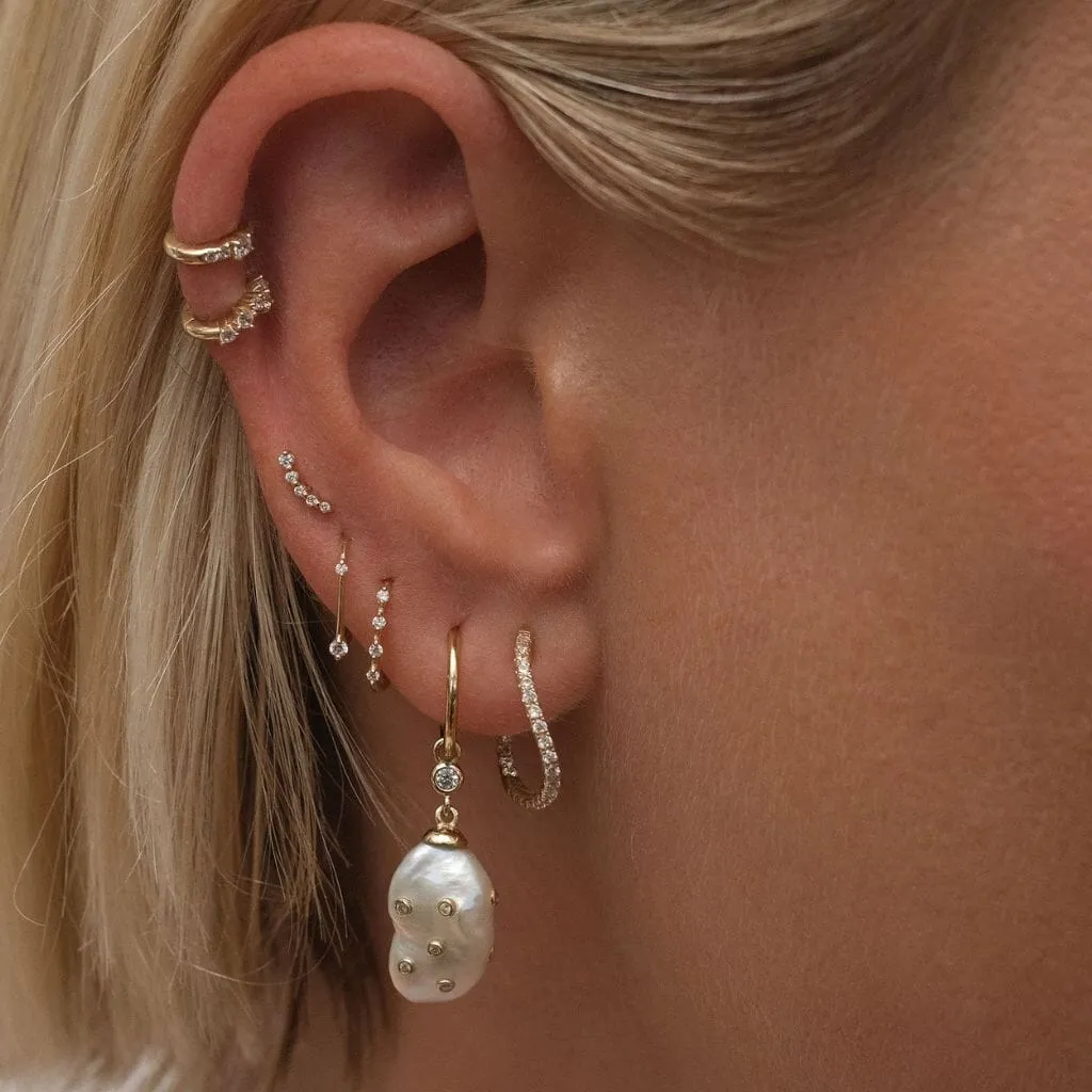 Kaelin wave mini hoop earrings sold by Adornmonde product image thumbnail 2
