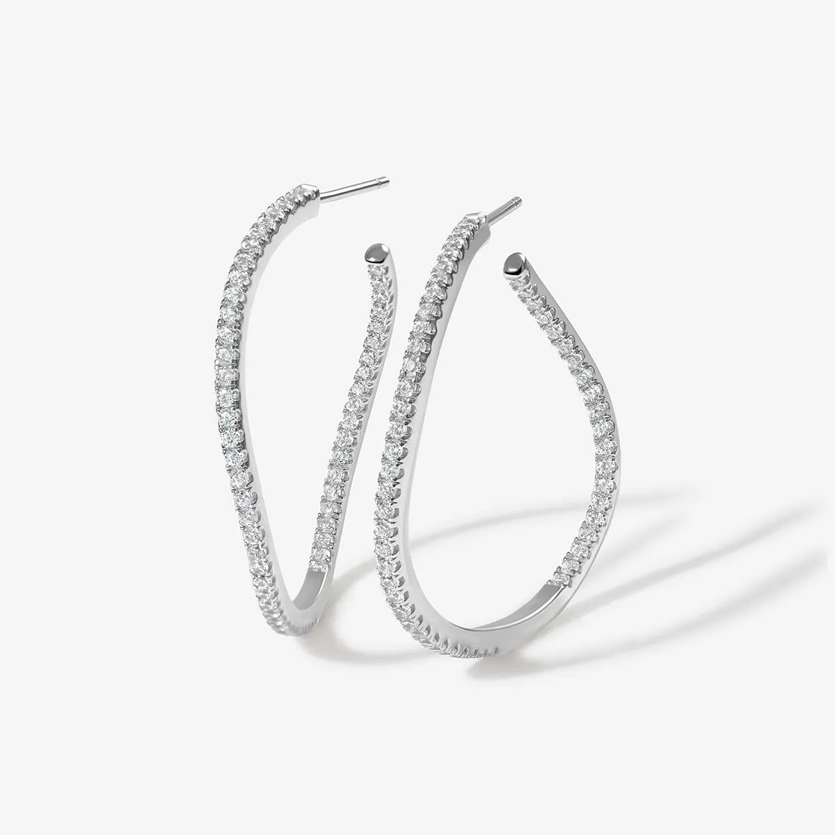 Tao wave maxi hoop earrings sold by Adornmonde product image thumbnail 4