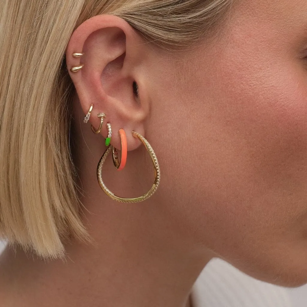 Tao wave maxi hoop earrings sold by Adornmonde product image thumbnail 2