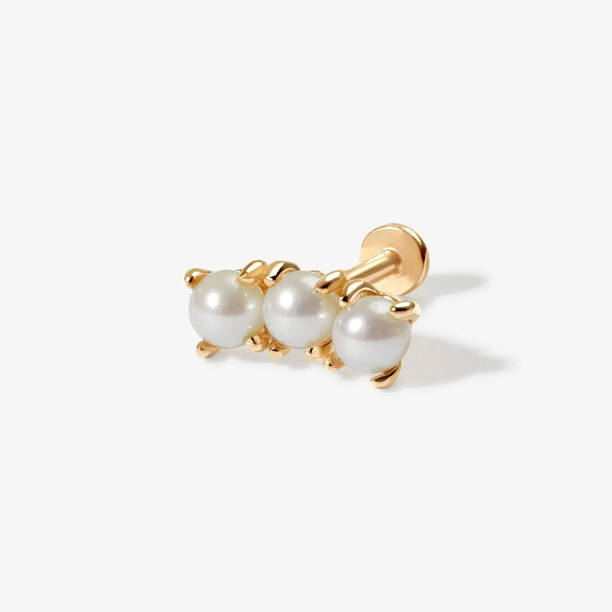 Batti triple pearl piercing sold by Adornmonde