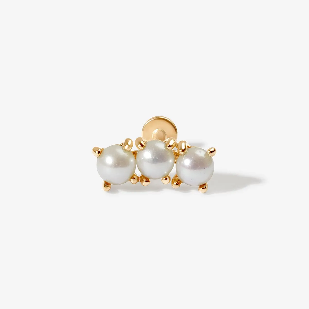 Batti triple pearl piercing sold by Adornmonde product image thumbnail 4