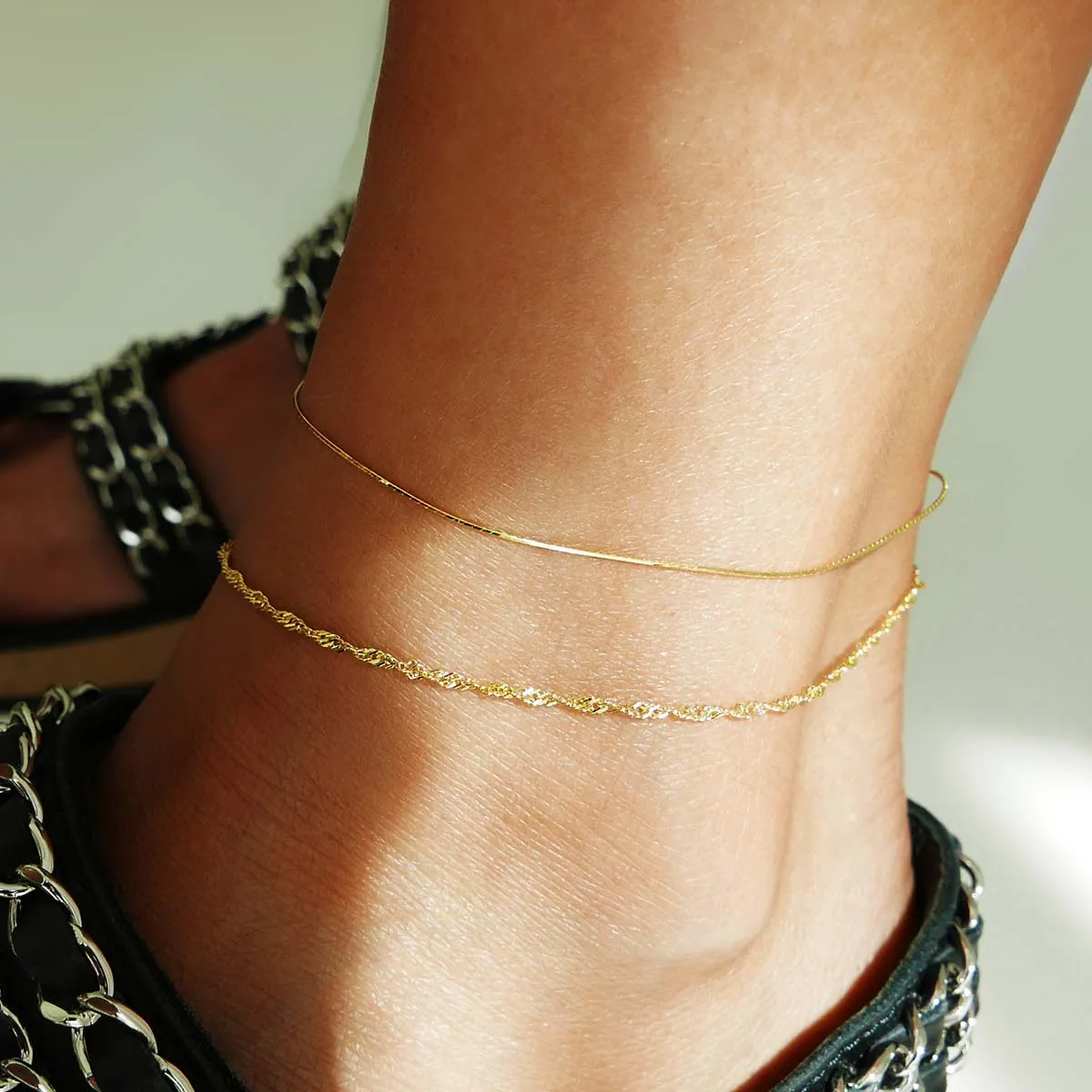 Mack snake chain anklet sold by Adornmonde product image thumbnail 2