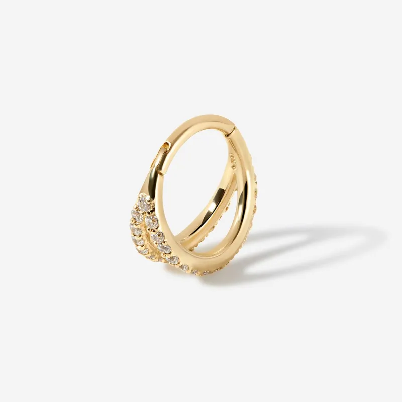 Rhea frosted cage clicker hoop sold by Adornmonde