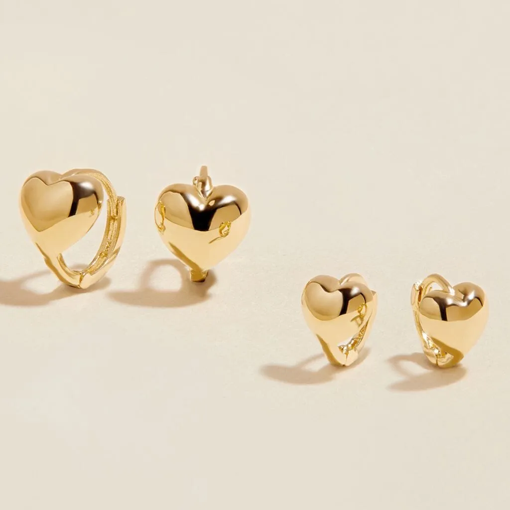 Bae Boo heart huggie earring set sold by Adornmonde product image thumbnail 3