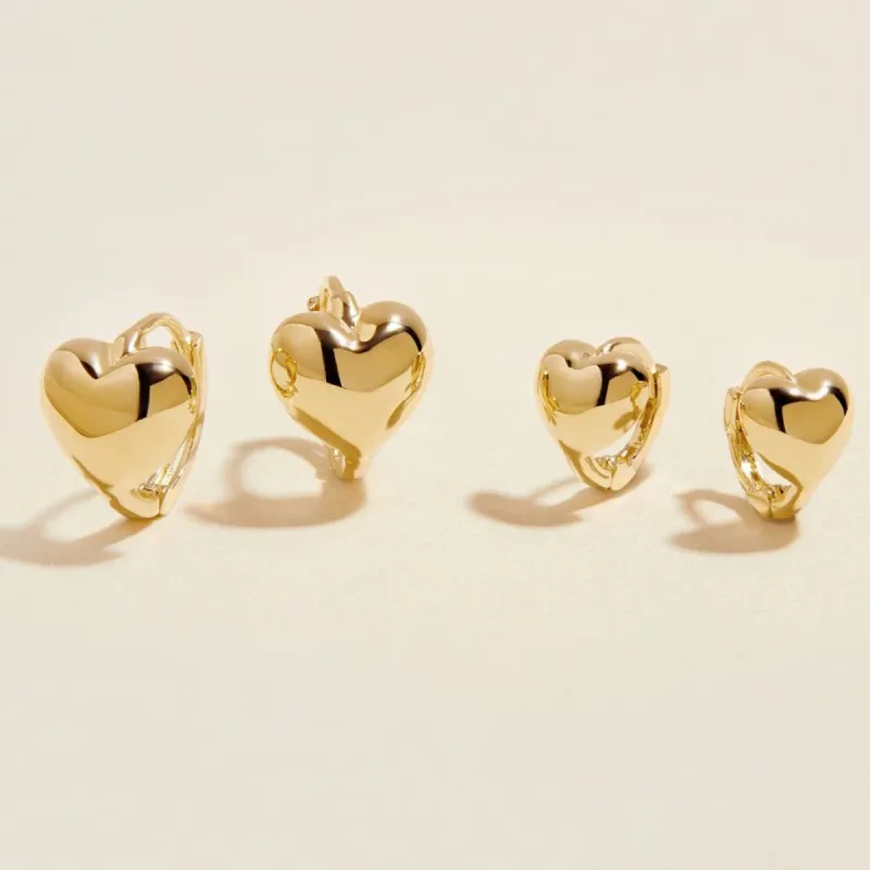 Bae Boo heart huggie earring set sold by Adornmonde
