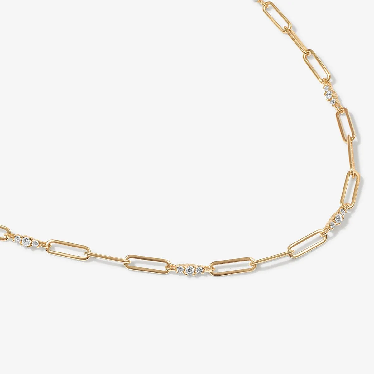 Sven triple link paperclip chain necklace sold by Adornmonde product image thumbnail 3