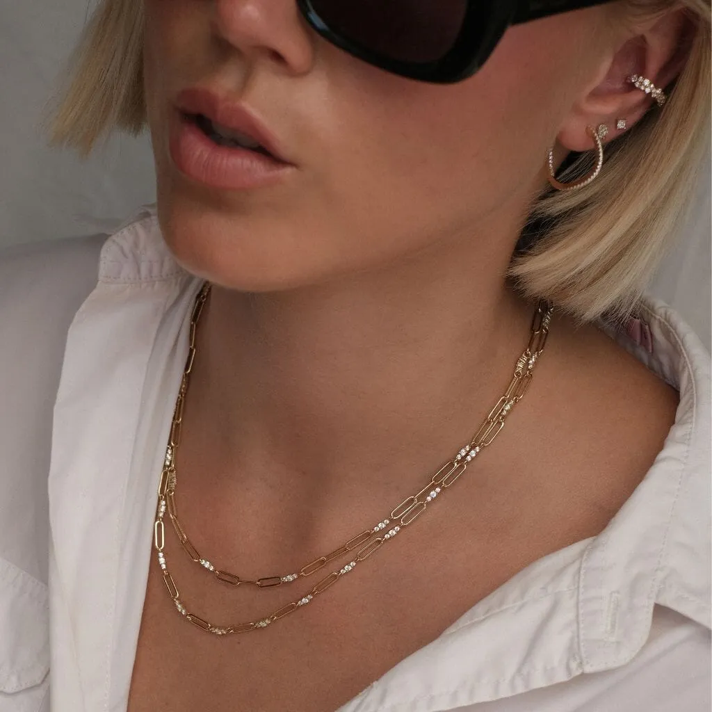 Sven triple link paperclip chain necklace sold by Adornmonde product image thumbnail 2