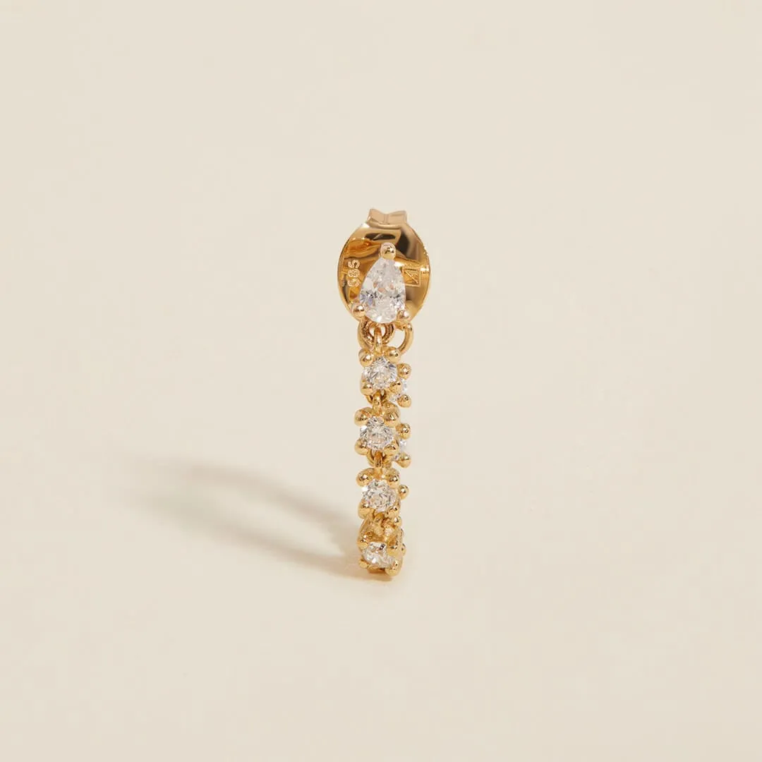 Bruno crystal chain hoop earring sold by Adornmonde product image thumbnail 4