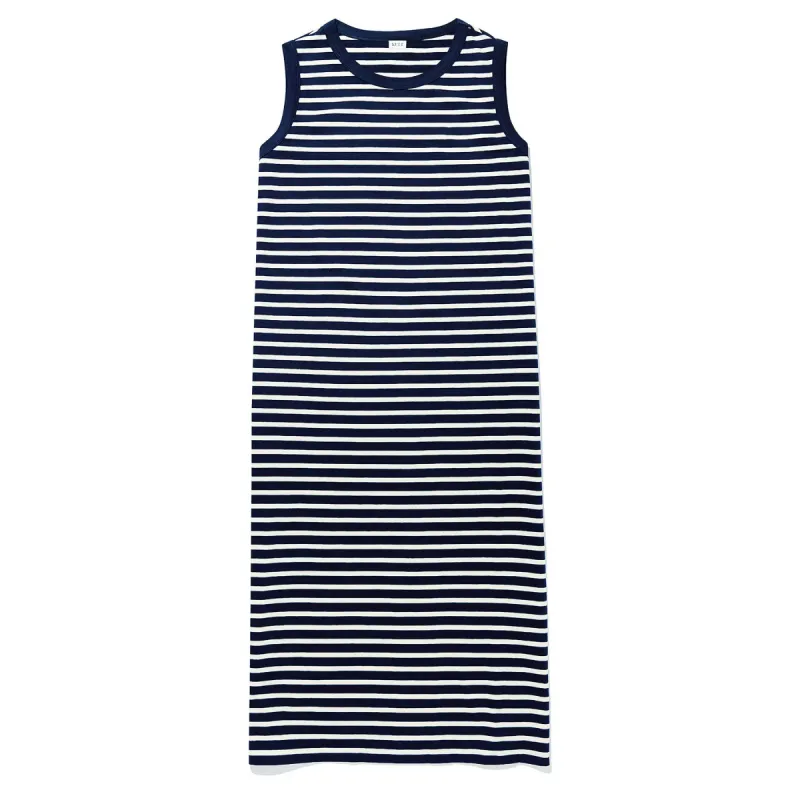 The Tank Dress - Navy/Cream sold by Kule