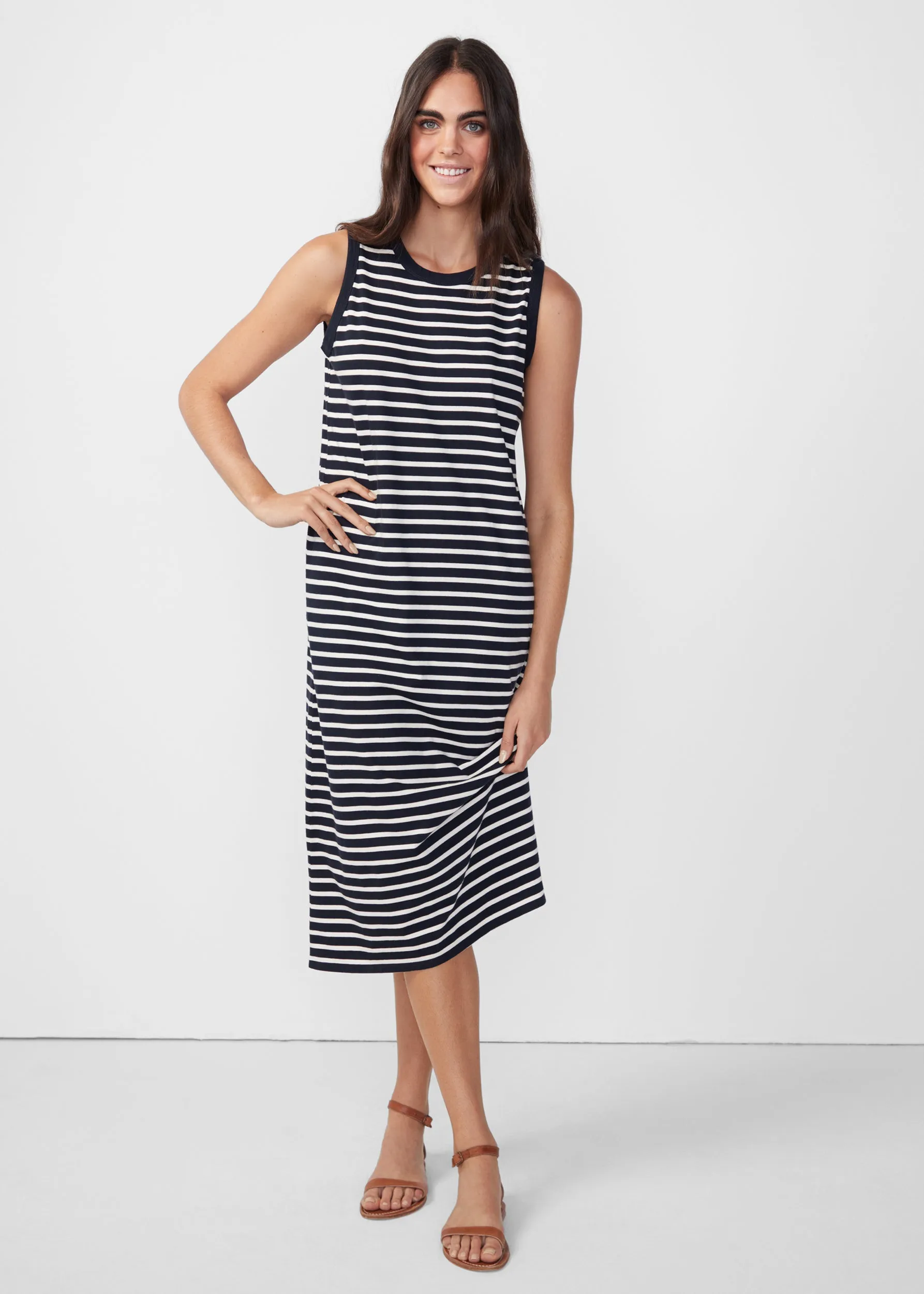 The Tank Dress - Navy/Cream sold by Kule product image thumbnail 4