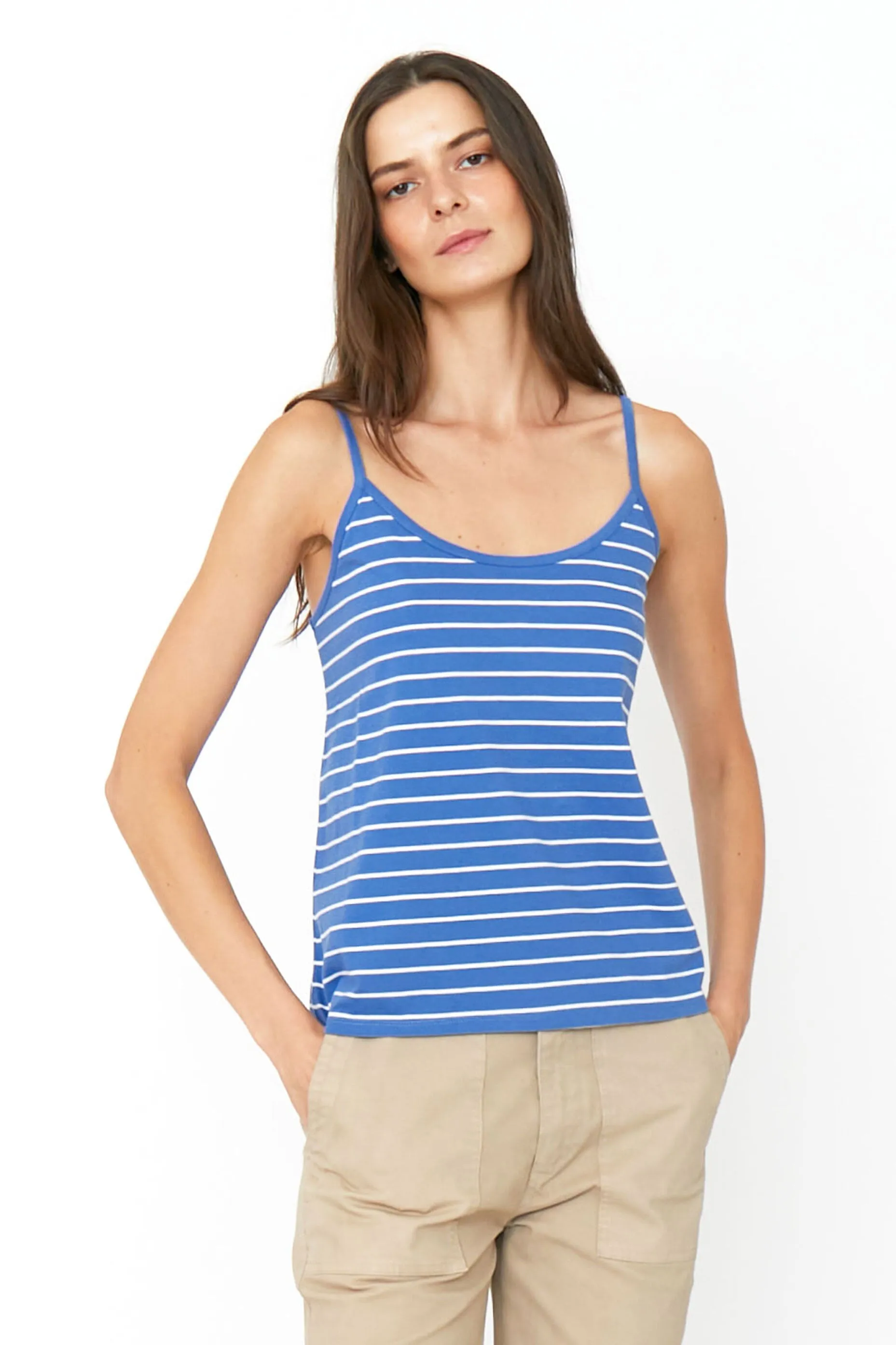 The New Spaghetti Tank - Denim/White sold by Kule product image thumbnail 2