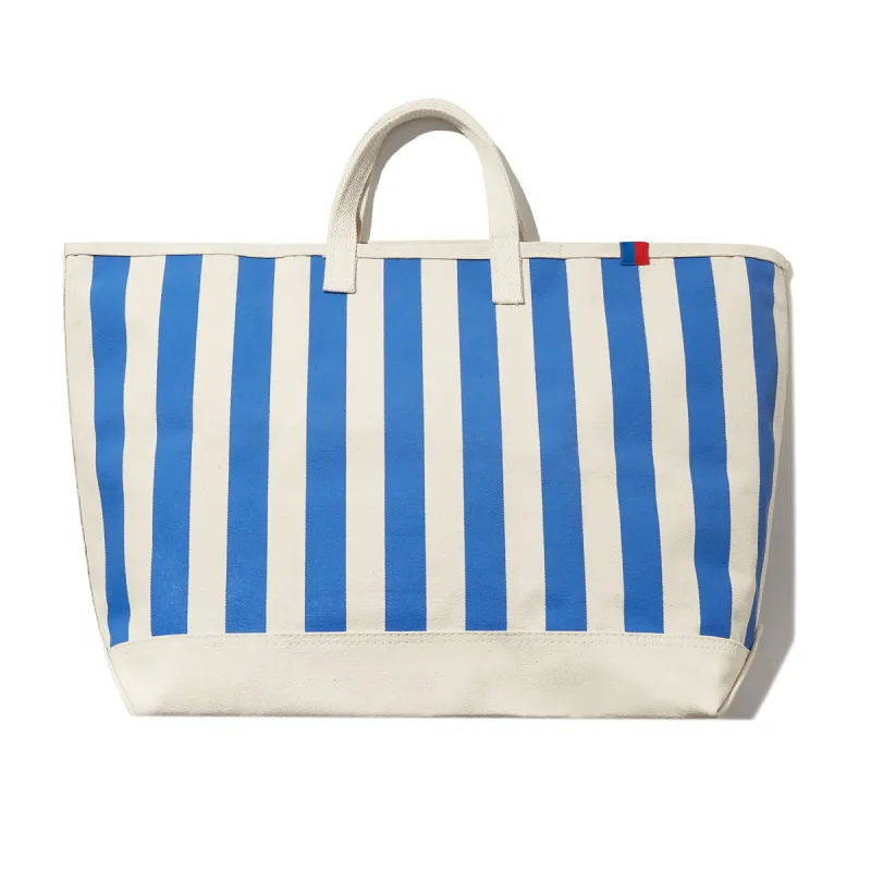The All Over Striped Tote - Canvas/Royal Blue sold by Kule