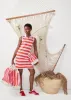 The All Over Striped Medium Tote - Pink/Poppy sold by Kule