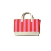 The All Over Striped Medium Tote - Pink/Poppy sold by Kule