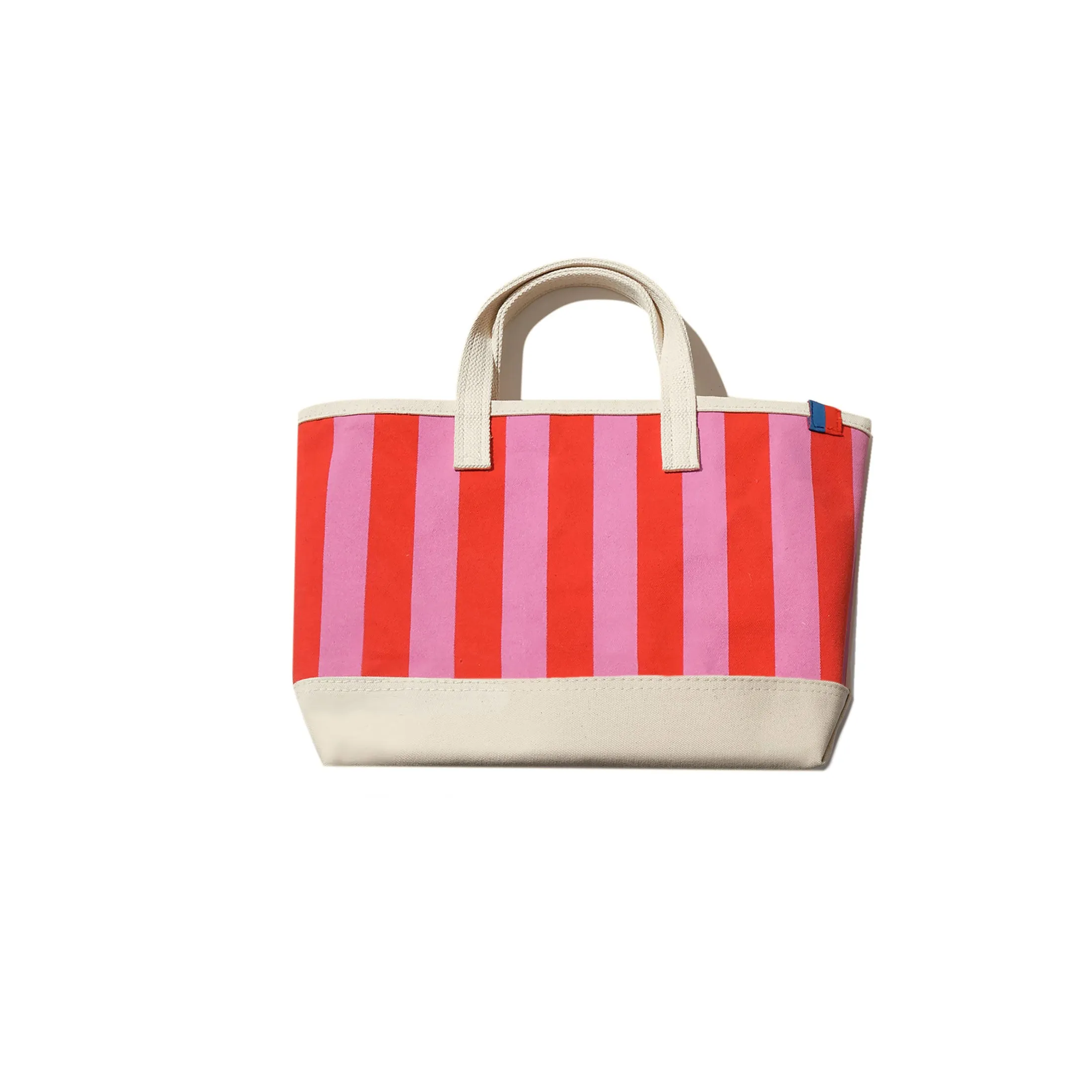 The All Over Striped Medium Tote - Pink/Poppy sold by Kule