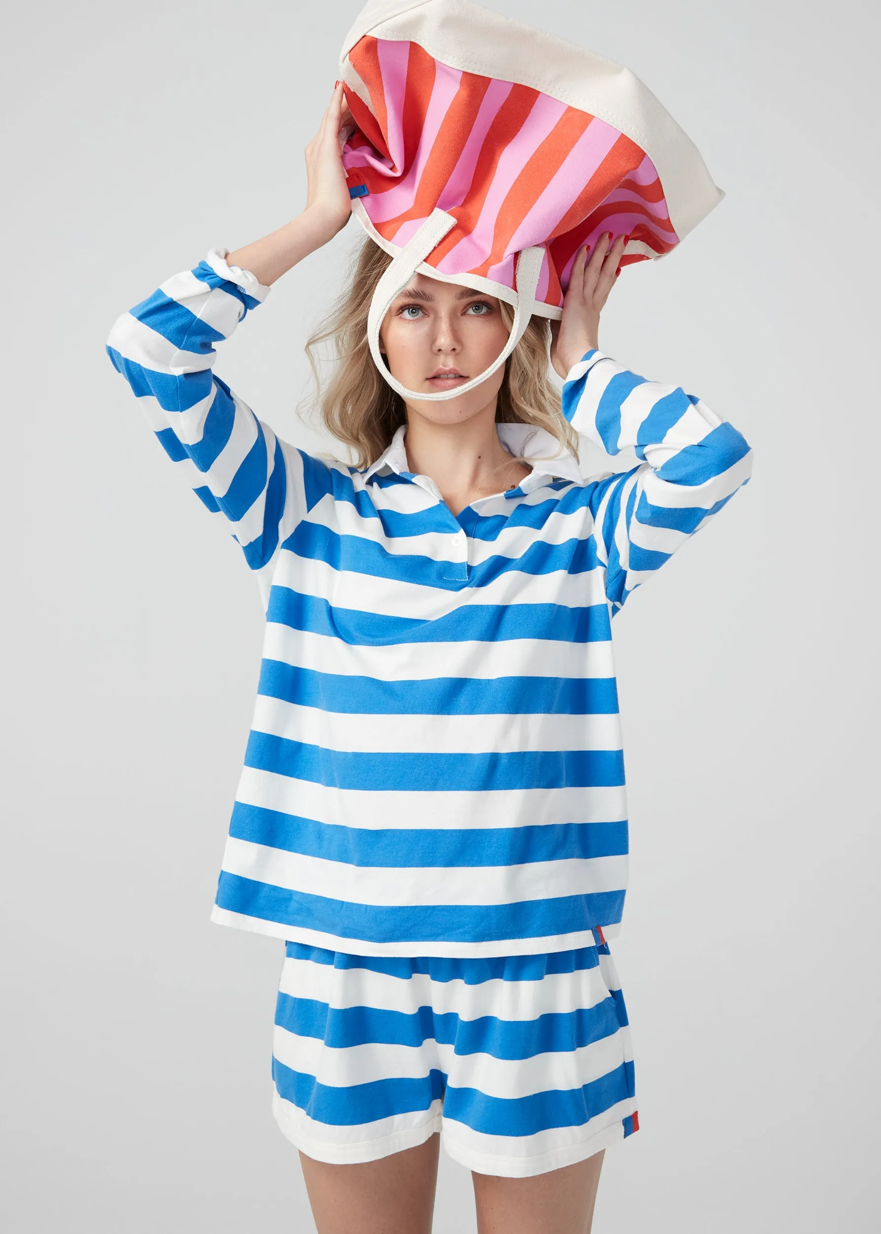 The All Over Striped Medium Tote - Pink/Poppy sold by Kule product image thumbnail 3