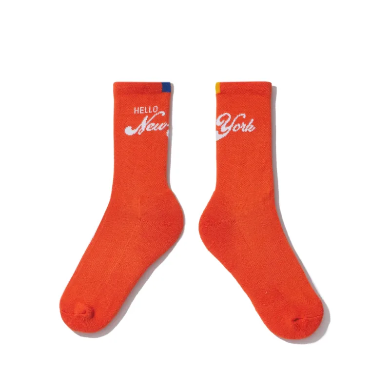 The Men's Hello New York Sock - Poppy sold by Kule