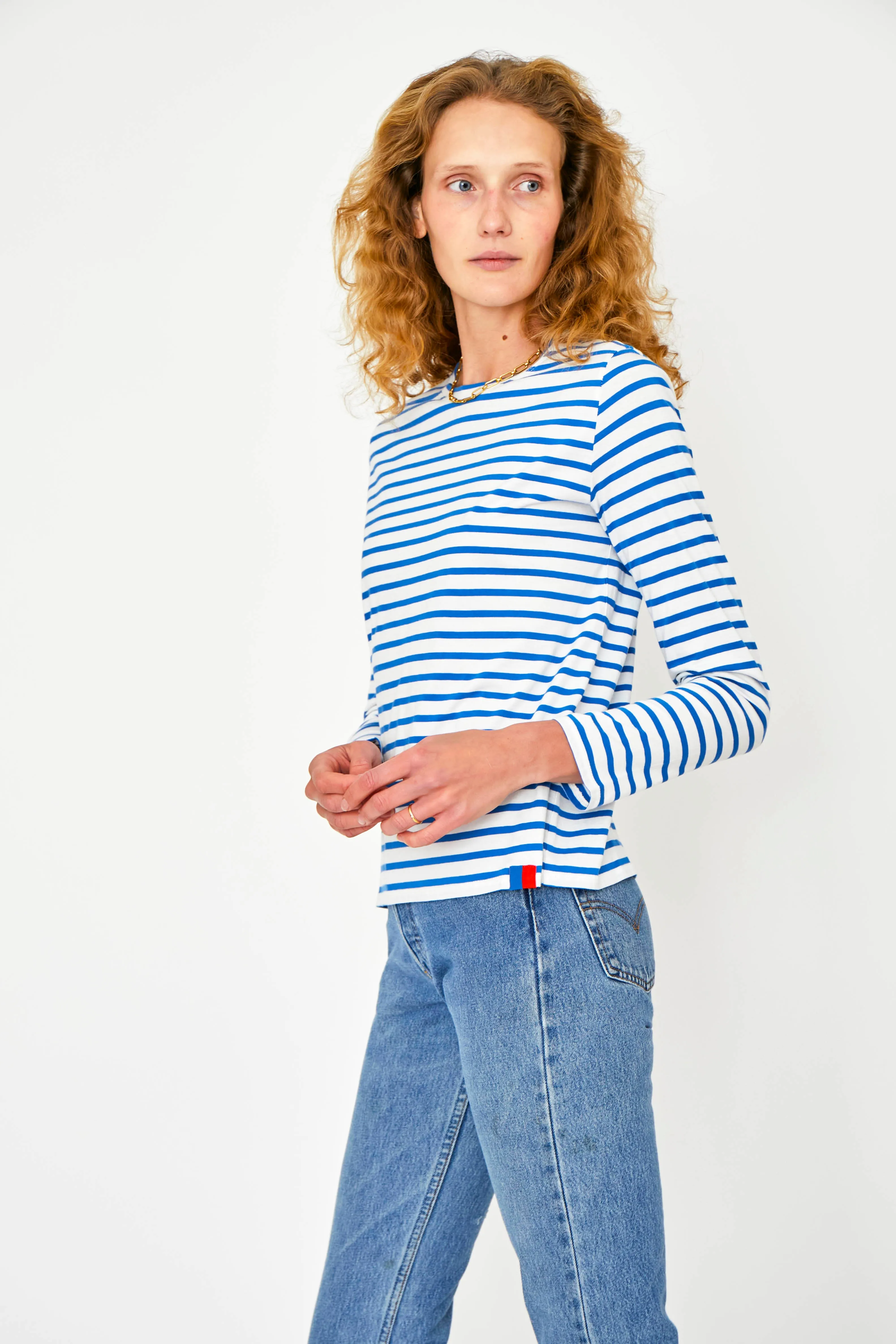 The Striped Modern Long - White/Royal Blue sold by Kule product image thumbnail 4