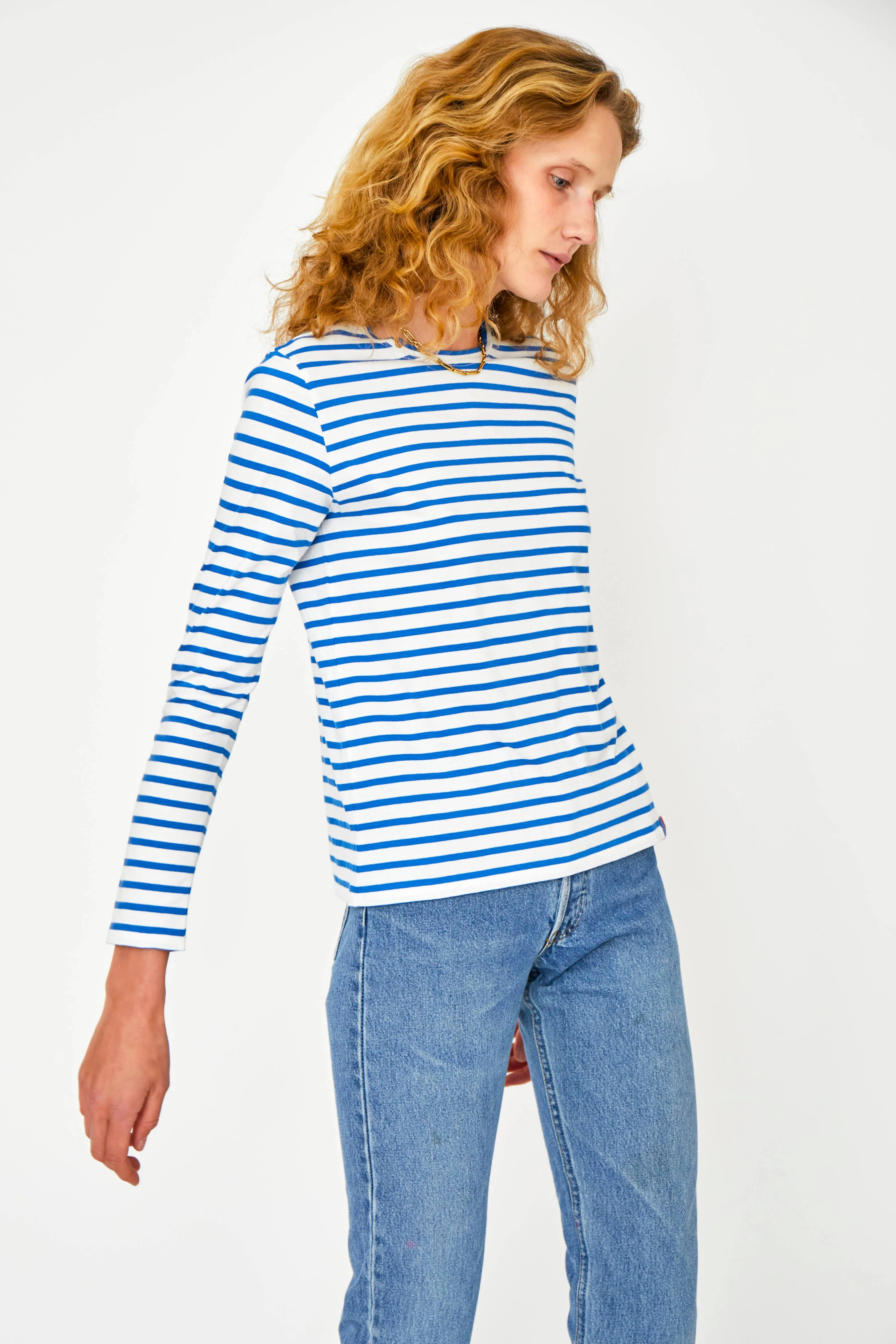 The Striped Modern Long - White/Royal Blue sold by Kule product image thumbnail 2