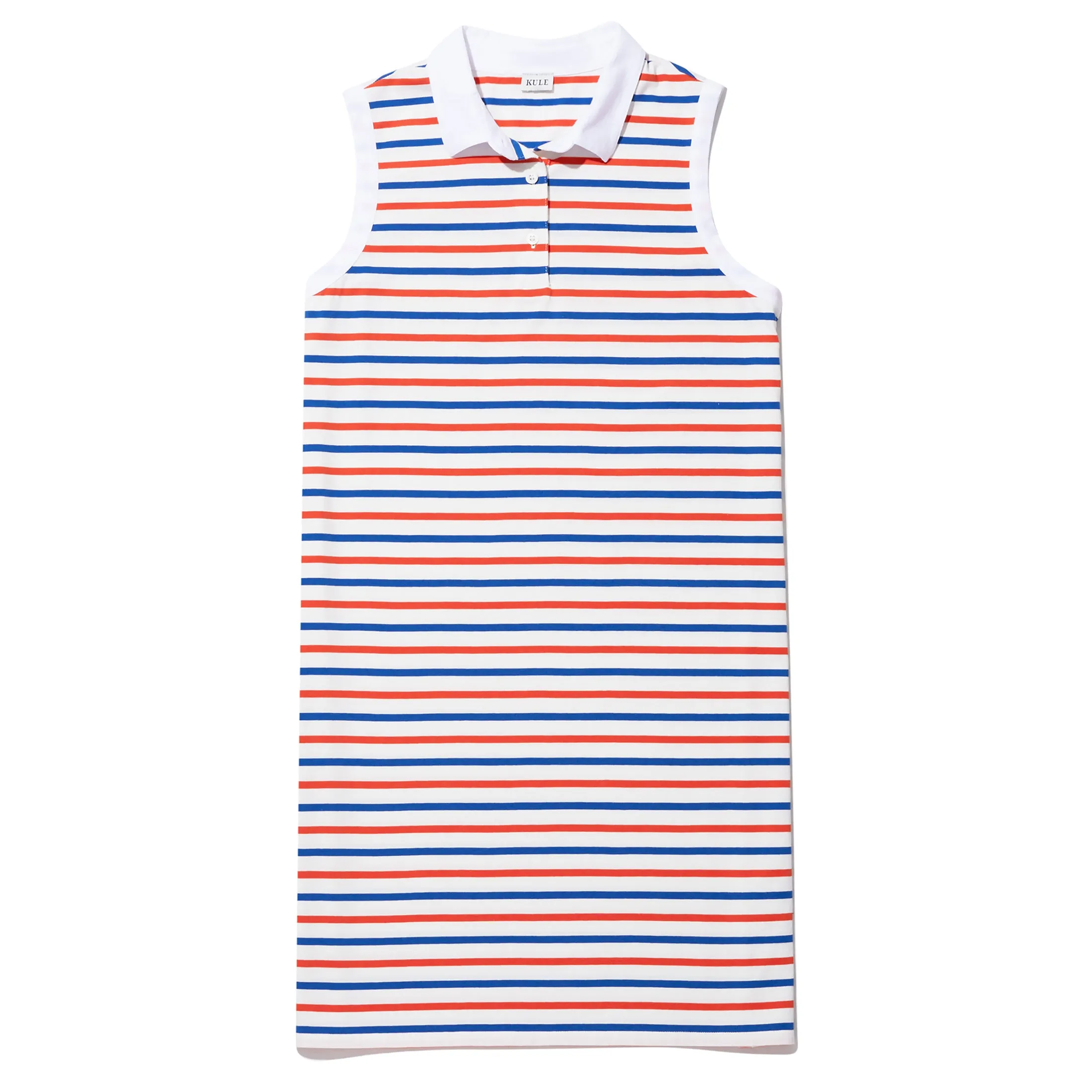 The Polo Dress - White/True Blue/Poppy sold by Kule