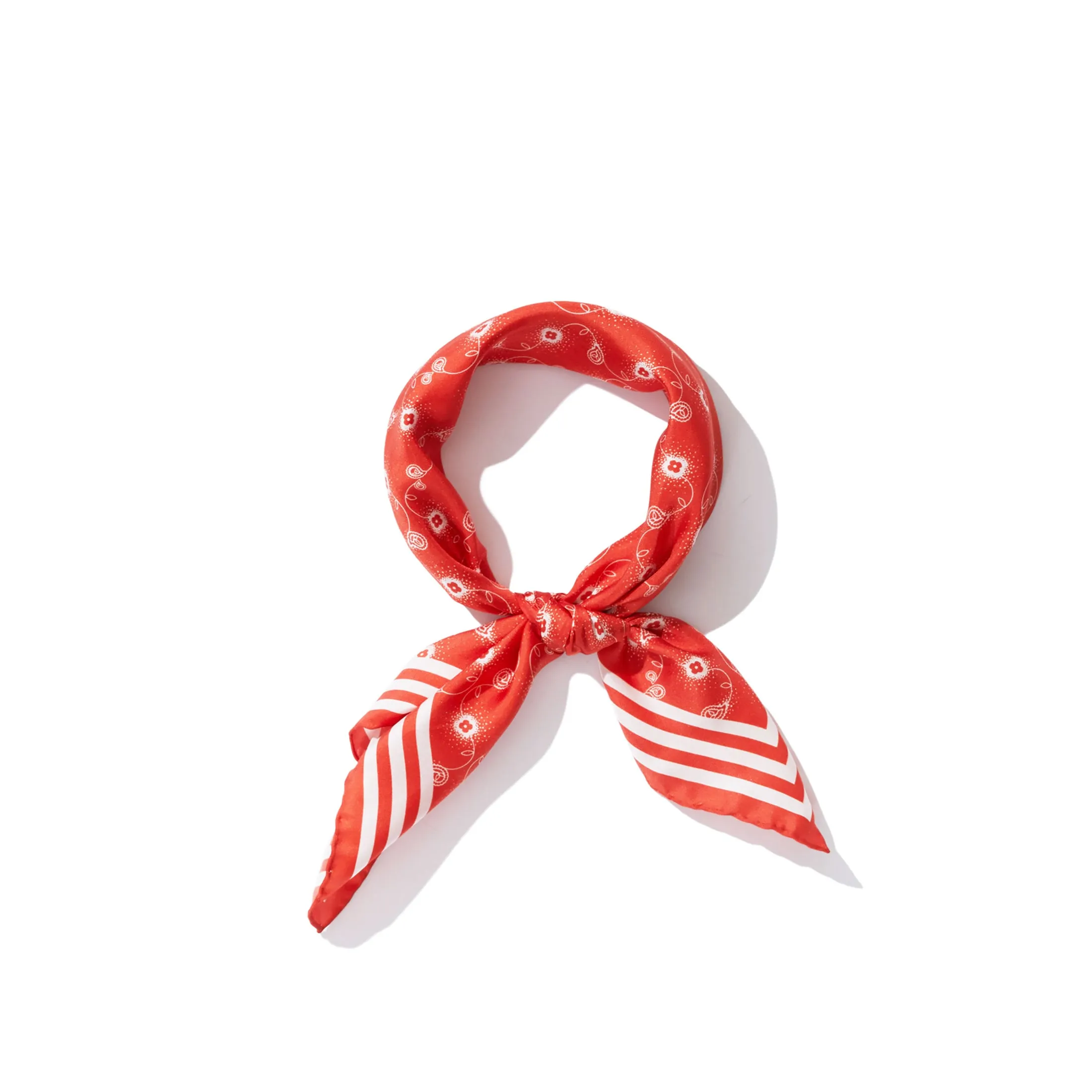 The Silk Mischa Bandana Scarf - Poppy/White sold by Kule product image thumbnail 2