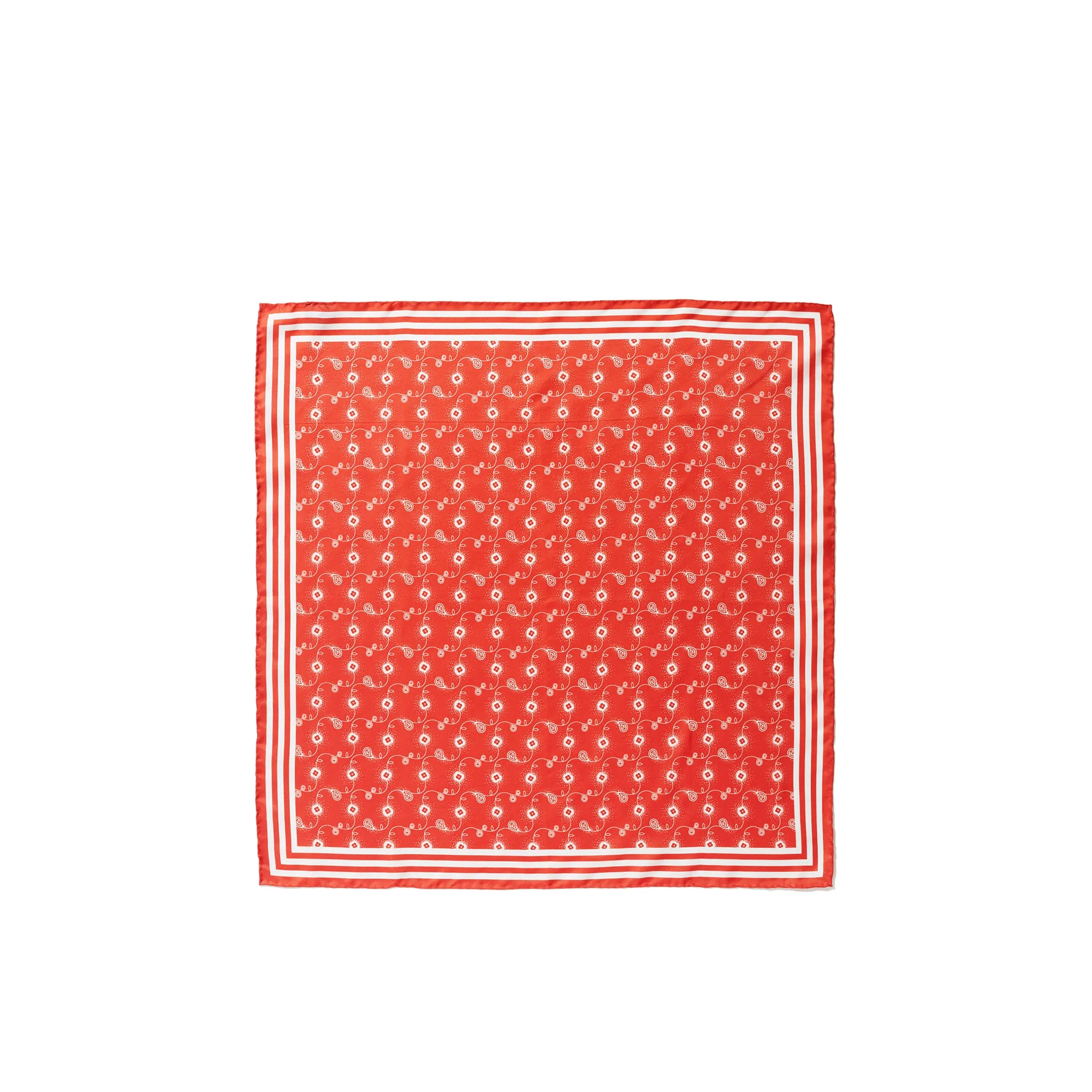 The Silk Mischa Bandana Scarf - Poppy/White sold by Kule